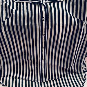 Black & White sheer button up Sleeveless H&M shirt